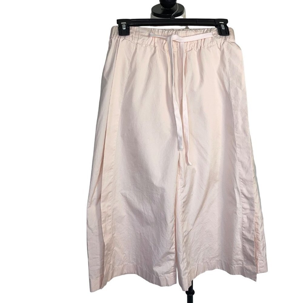 Vince Womens Culottes Crop Pants Size XS Tulip Pink Side Slit Cotton High Rise